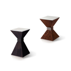 Unique End Small Round Hourglass Shaped Side Table