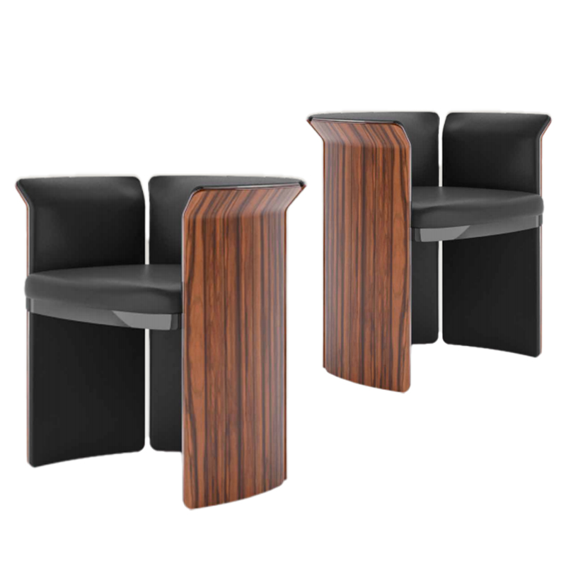 Wooden leather luxury chair furniture modern dining chairs