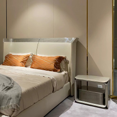 Luxury Leather Set Bed Design Bedroom Modern Bed