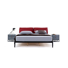 Italian Design Style Home Steel Foot Frame Bed Modern Bedroom Bed