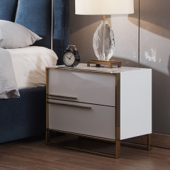 Modern Design Metal Bedroom Nightstand - Contemporary Bedroom Accent