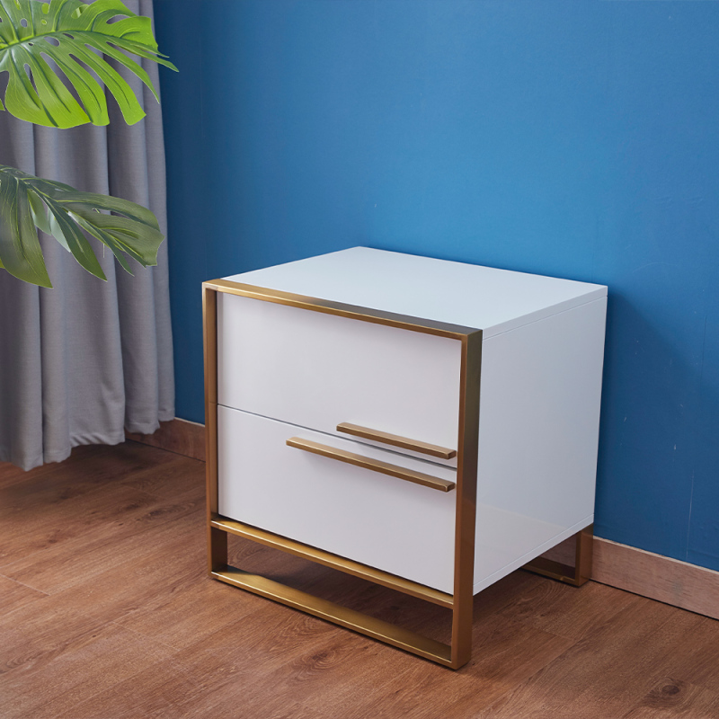 Modern Design Metal Bedroom Nightstand - Contemporary Bedroom Accent