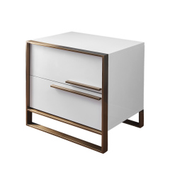 Modern Design Metal Bedroom Nightstand - Contemporary Bedroom Accent