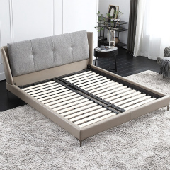 Italian Fabric Leather Modern Design King Size Bed