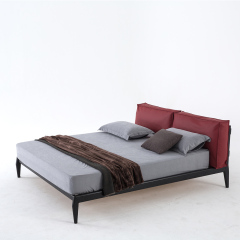 Italian Design Style Home Steel Foot Frame Bed Modern Bedroom Bed