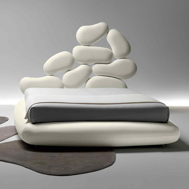 Thiết kế hiện đại mới nhất Nội thất phòng ngủ Stones Giường ngủ êm ái nhất