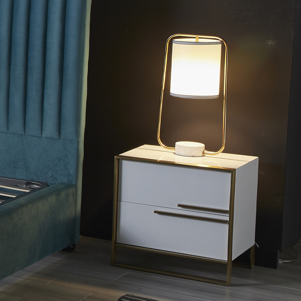 Modern Design Metal Bedroom Nightstand - Contemporary Bedroom Accent