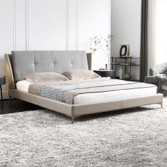 Italian Fabric Leather Modern Design King Size Bed