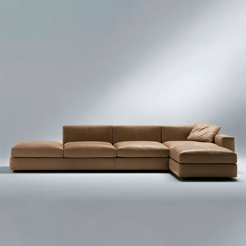 Contemporary Living Room Furniture 5 Seat Leather Modular Sofa Set