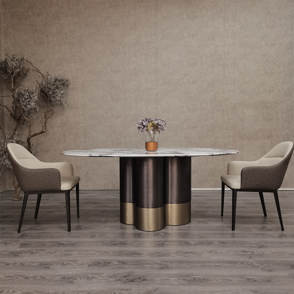 Italian minimalist marble dining table family modern dining table