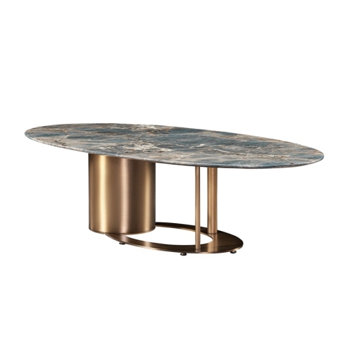 Modern Luxury Marble Top Oval Coffee Table Set