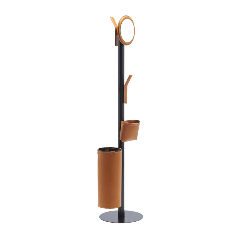 Metal pendant cover with hard-leather clothes stand