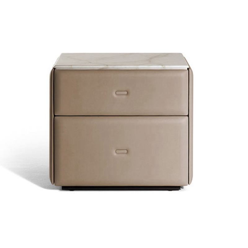 2-Drawer Melamine Board Nightstand - Functional Bedside Table with Storage