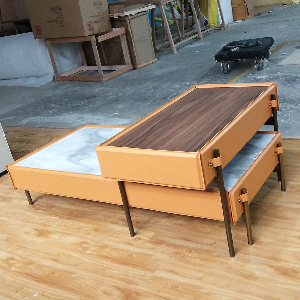 Walnut Veneered MDF Lacquered Coffee Table