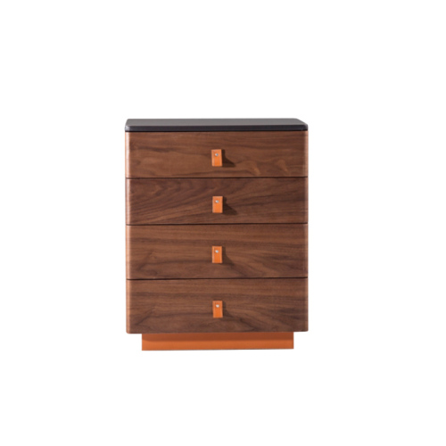 Walnut 4 Drawers Simple Nordic Style Drawer Chest