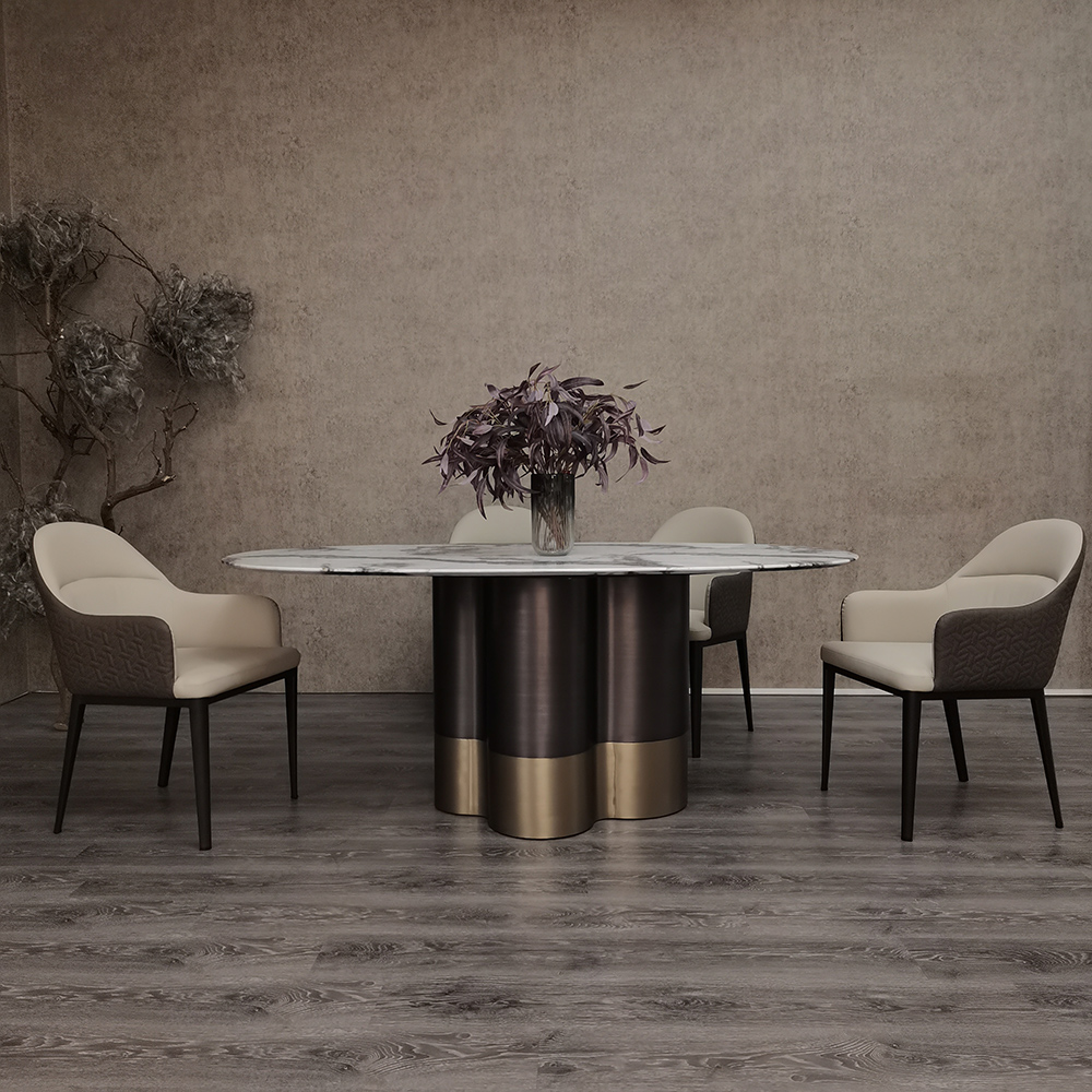 Italian minimalist marble dining table family modern dining table