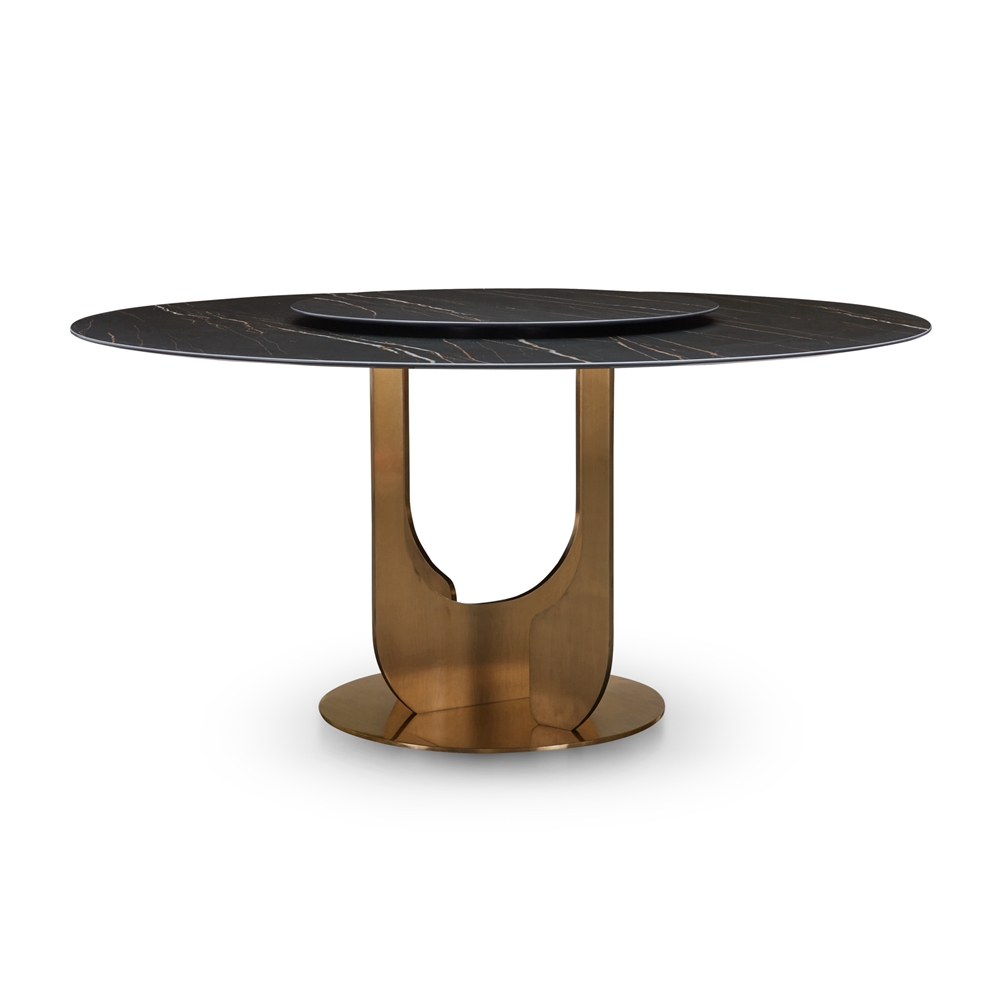 New Marble Luxury Modern Round Dining Table Set Light Top Italian Dining Table