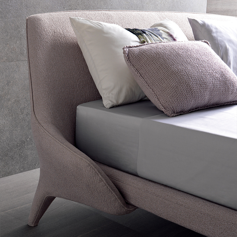 Grey Leather Bed Frame King Bed for Sale