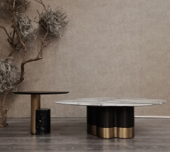 Modern Shaped Marble Countertop Coffee Table Set