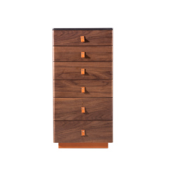 6 Drawer Walnut Modern Wood Drawer Chest