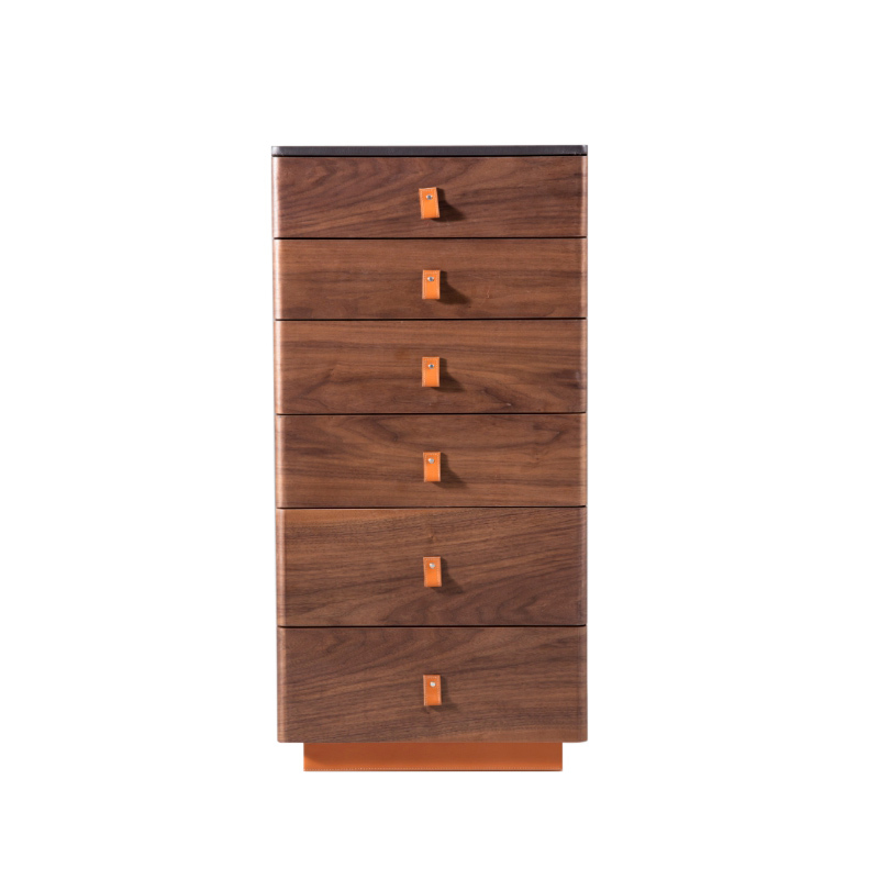 6 ngăn kéo Tủ ngăn kéo bằng gỗ hiện đại Walnut