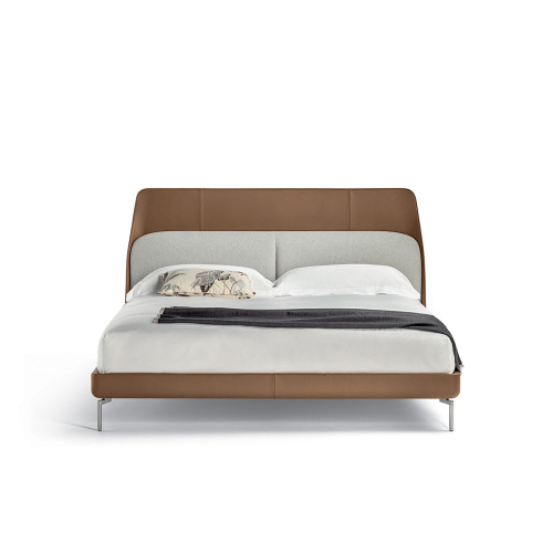 Solid wood stainless steel feet king size bed