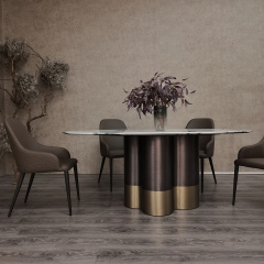 Italian minimalist marble dining table family modern dining table