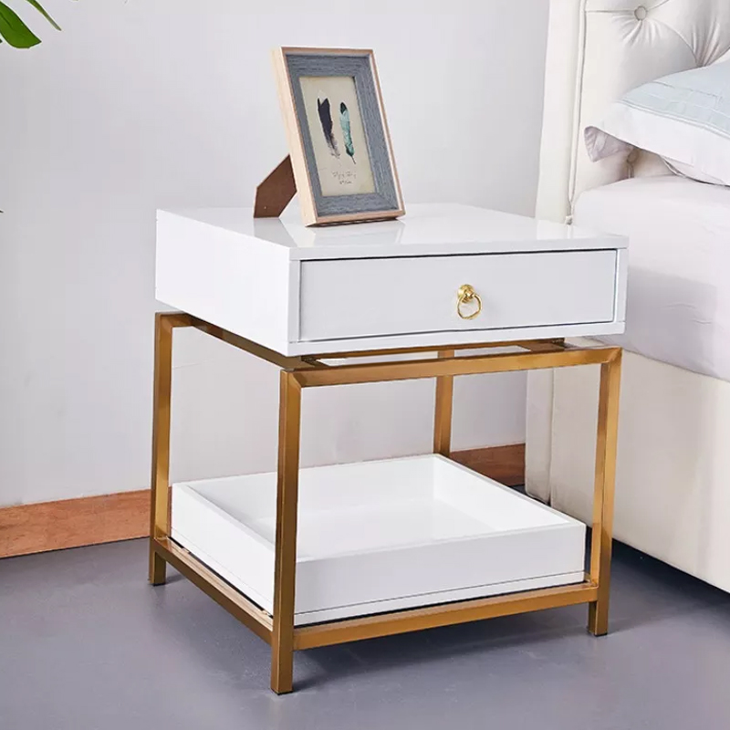 Stainless steel frame nightstand