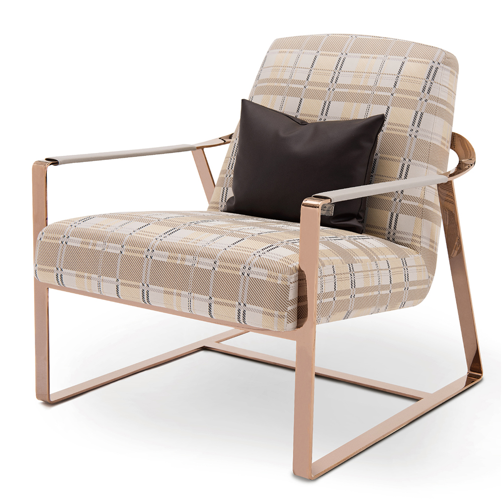 Metal armrest lounge chair