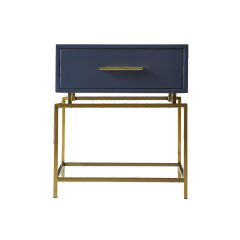 Gray Metal Frame Modern Nightstand