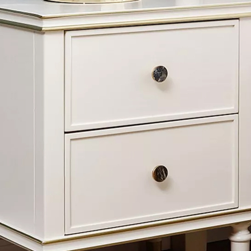 luxury style nightstand White bedside table for bedroom furniture set