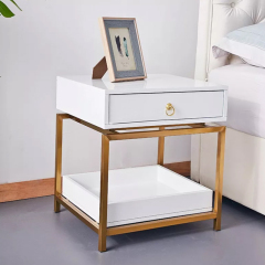 Stainless Steel Frame One Drawer Nightstand