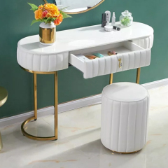 Metal Frame Leather Modern Style Bedroom Dressing Table