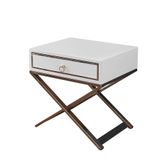 Metal Base Bedroom Modern Furniture Bedside Table - Contemporary Accent