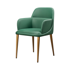 European-style high-end back chair elegant leather modern dining chair
