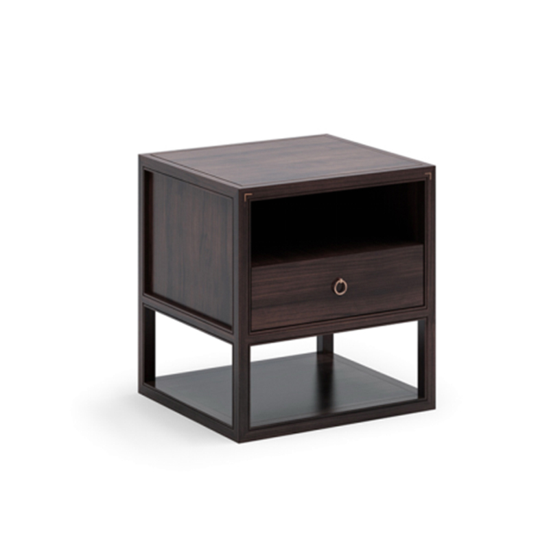 Solid Wood Nightstand - Hotel Style Bedside Table for Elegant Bedrooms