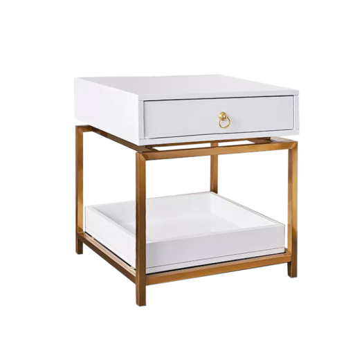 Stainless Steel Frame One Drawer Nightstand