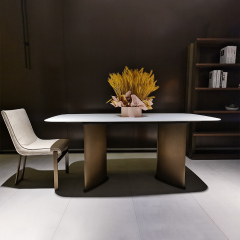 Simple design dining table light luxury rectangular marble dining table
