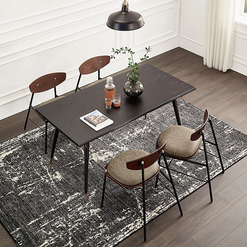 New Matte Black Upholstered Leather Modern Dinning Chair