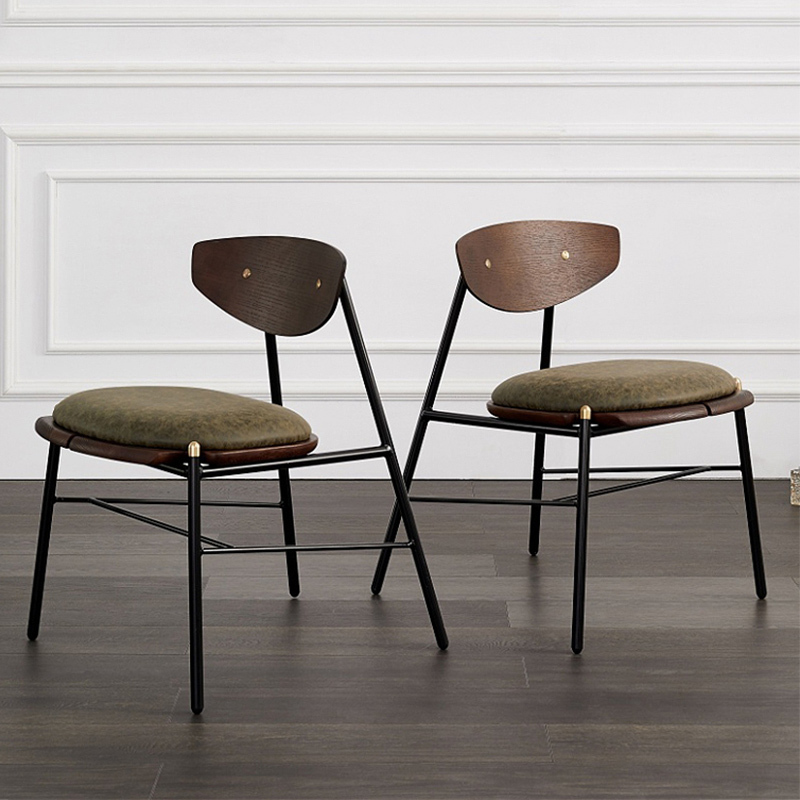 New Matte Black Upholstered Leather Modern Dinning Chair
