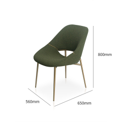 Home Metal Dining Chair Modern Velvet Dining Chair