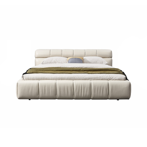 Modern Design Bed Solid Wood Headrest Backrest Bedroom Bed
