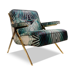 Luxury Minimalist Design Lounge Chair Leather Metal Feet Living Room Chair Armchair