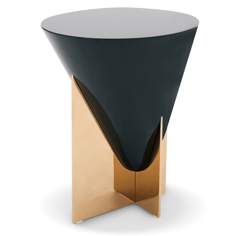 Italian modern minimalist design solid wood metal leg corner table