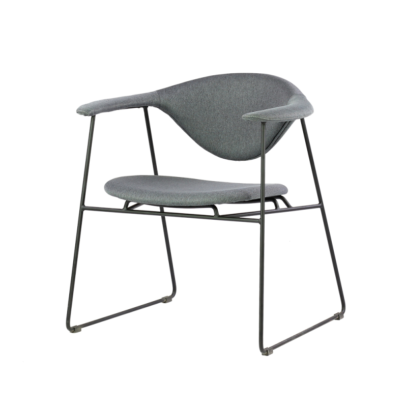 Italian Style Metal Frame Linen Upholstered Dining Chair
