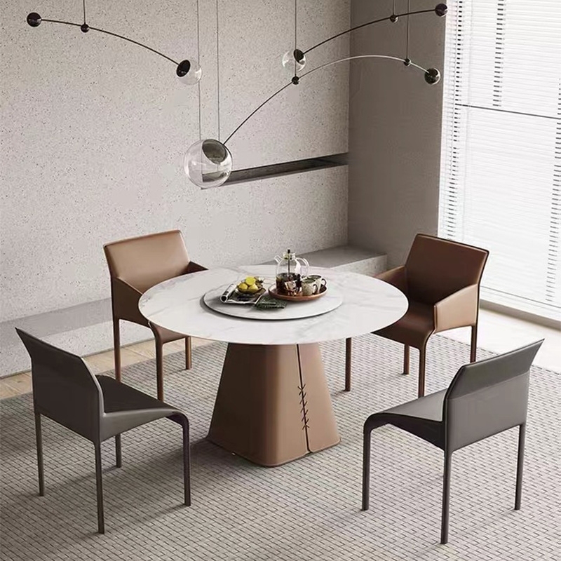 Italian minimalist style dining room furniture dining table and dining chairs