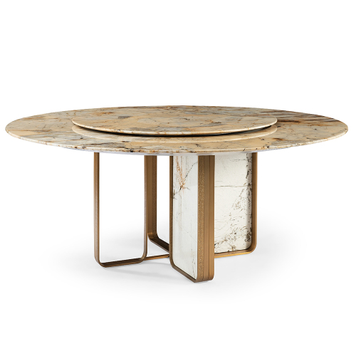European style modern furniture turntable marble dining table