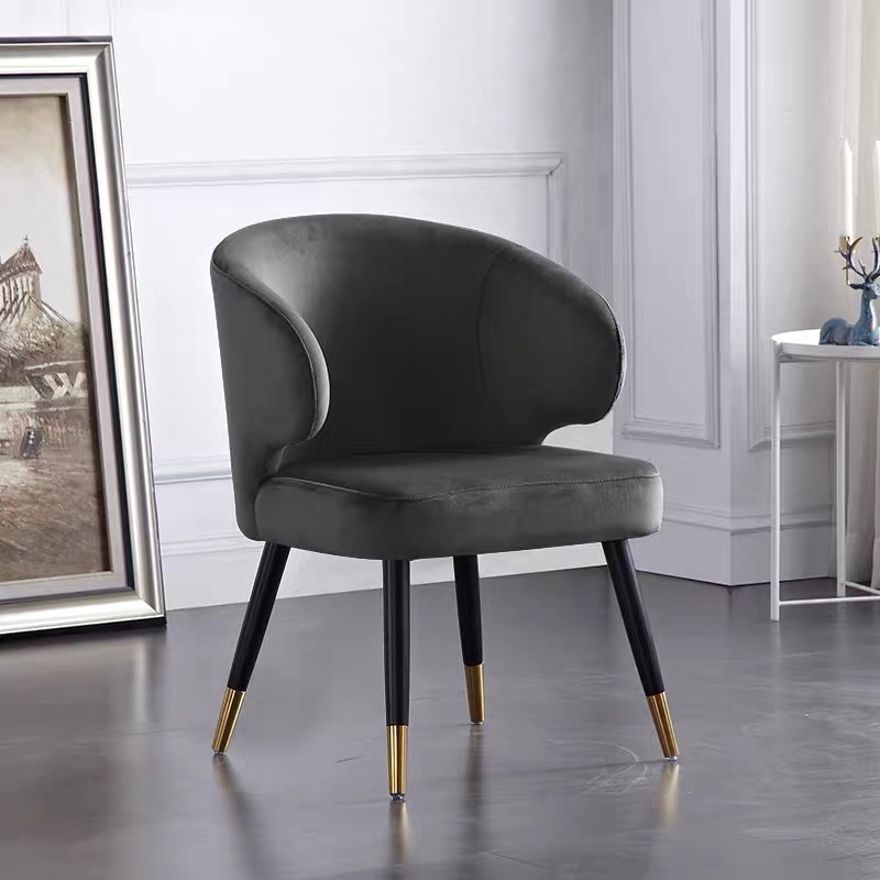 Italian Design Dining Chair Soft Velvet Chair Restaurant Solid Wood Dining Chair
