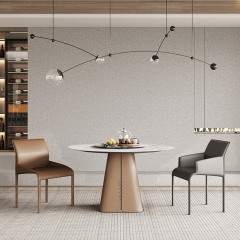 Italian minimalist style dining room furniture dining table and dining chairs