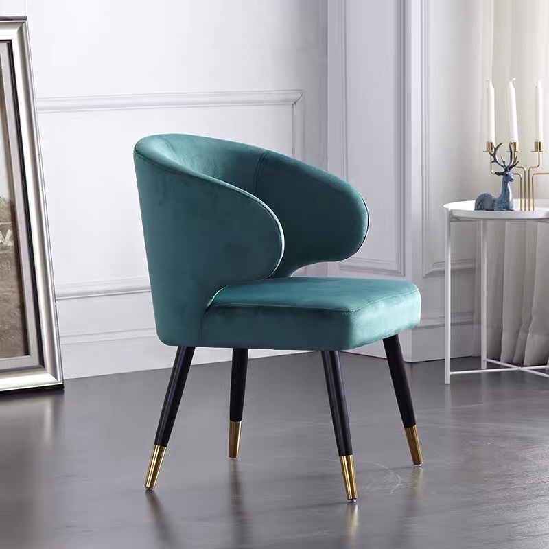 Italian Design Dining Chair Soft Velvet Chair Restaurant Solid Wood Dining Chair